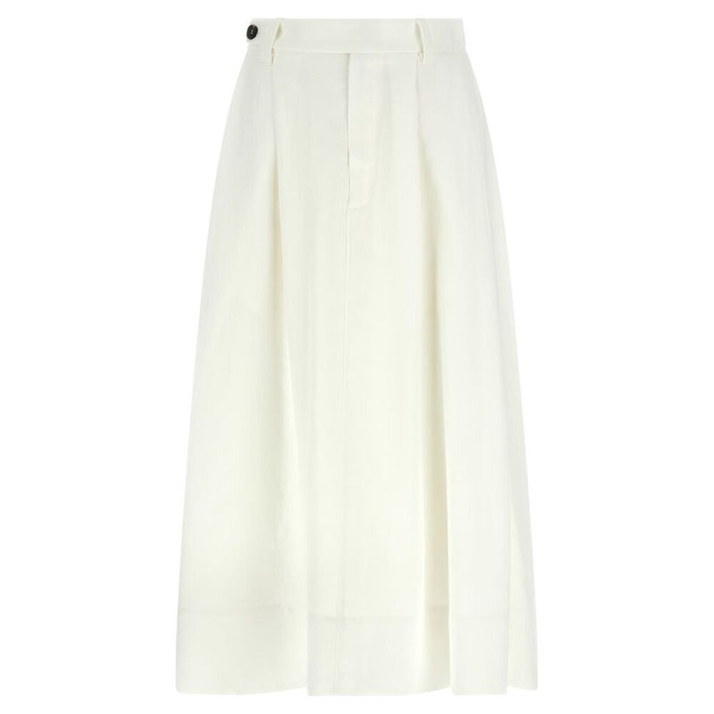 Brunello Cucinelli White Viscose Midi Women's Skirt